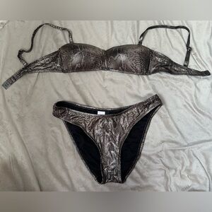 Kenneth Cole Metallic Snake Print Bikini Set